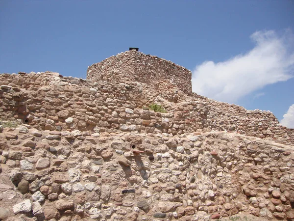 Het Tuzigoot National Monument Clarkdale Usa Onder Een Blauwe Lucht — Stockfoto