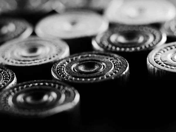 Estúdio Preto Branco Figuras Gamão — Fotografia de Stock