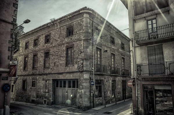 Aragon Espagne Mars 2019 Coin Des Vieux Bâtiments Guerre Civile — Photo