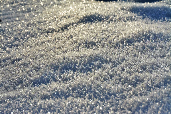 Una Macro Toma Superficie Nieve Aire Libre —  Fotos de Stock