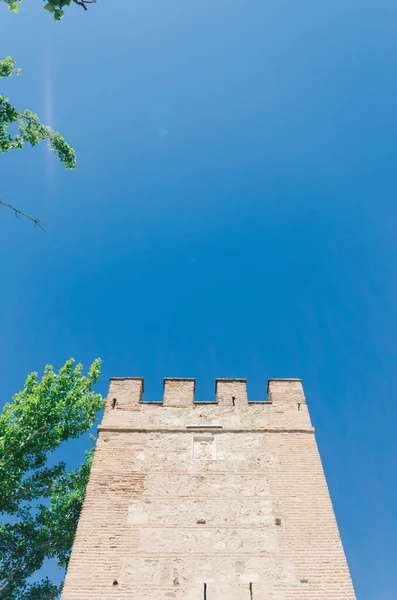 Uma Vista Fascinante Uma Bela Torre Diocese Católica Alcala Henares — Fotografia de Stock