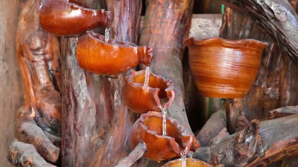 Una Fuente Agua Jardín Hecha Mano — Vídeos de Stock