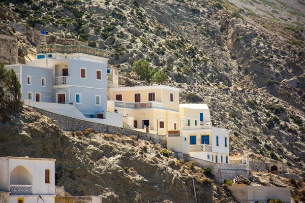Egy Gyönyörű Kép Házak Dombok Közelében Part Olympos Görögország — Stock Fotó
