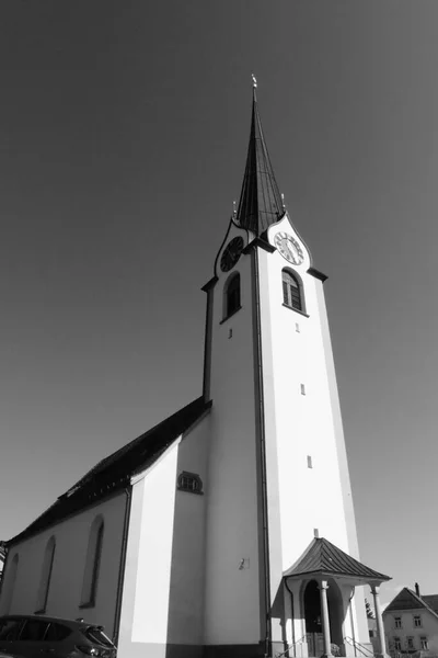 Vertical Grayscale Shot Catholic Church — Stock Photo, Image