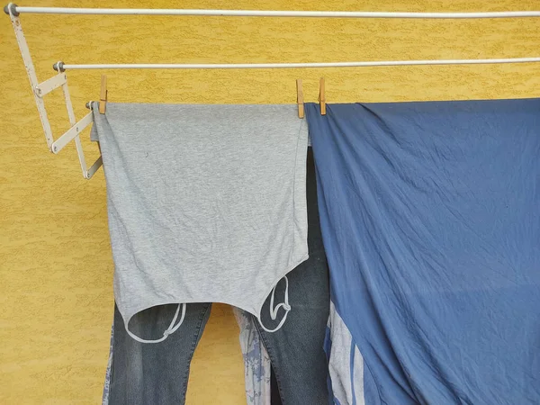 Closeup Shot Laundry Hanging Dry — Stock Photo, Image