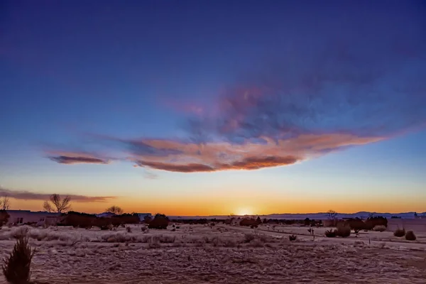 Ett Fantastiskt Solnedgångslandskap Santa New Mexico — Stockfoto