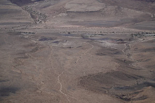 Widok Powietrza Terytorium Ramon Krater Pustyni Negev — Zdjęcie stockowe