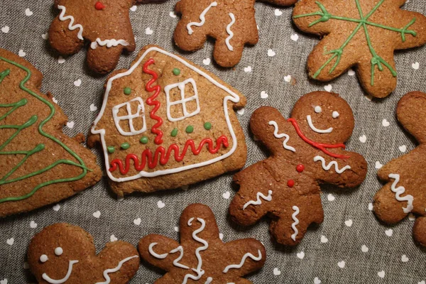 Een Close Shot Van Heerlijke Zelfgemaakte Gember Koekjes — Stockfoto