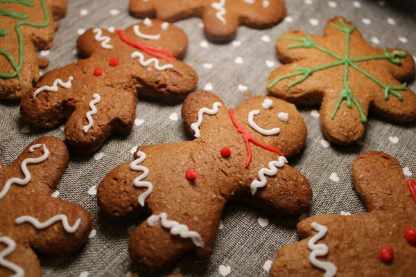 Een Close Shot Van Heerlijke Zelfgemaakte Gember Koekjes — Stockfoto