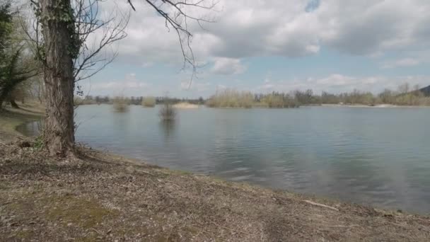 Bellissimo Paesaggio Con Fiume Lago Sullo Sfondo — Video Stock