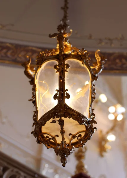 Eine Flache Aufnahme Einer Antiken Lampe — Stockfoto