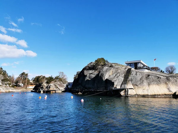 Beautiful View House Islet Hakavika Southern Norway Coast — Stock Photo, Image