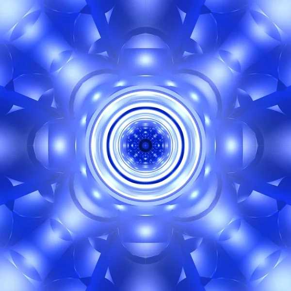 Padrão Geométrico Mandala Azul Abstrato — Fotografia de Stock