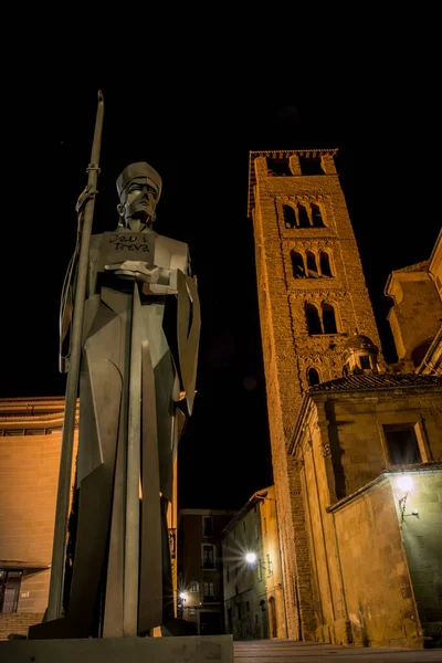 Plan Vertical Monument Abat Oliba Vic Nuit Espagne — Photo