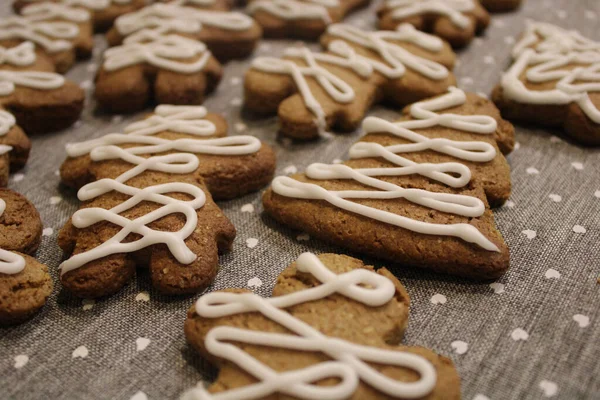 Een Close Shot Van Heerlijke Zelfgemaakte Gember Koekjes — Stockfoto