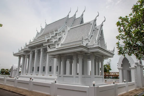Piękna Thai Temple Wat Khao Din Lub Biały Rozciągacz Położony — Zdjęcie stockowe