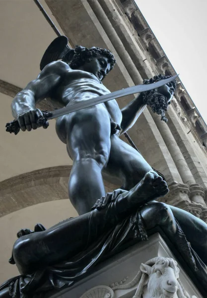 Colpo Basso Della Statua Perseo Benvenuto Cellini — Foto Stock