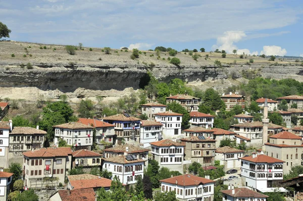 Utsikt Över Hus Med Röda Tegeltak Safranbolu Stad Karabuk Turkiet — Stockfoto