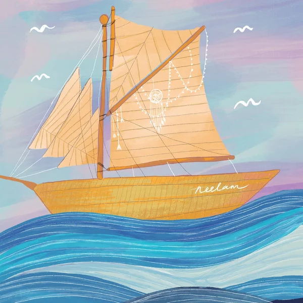 Sailboat Sea Dream Catcher — Stock Photo, Image