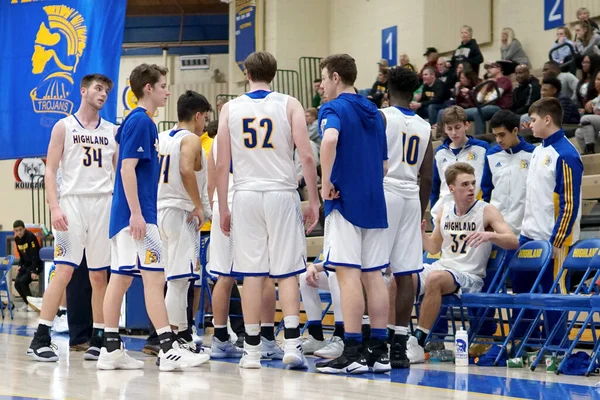 Highland Spojené Státy Prosince 2018 Podzimní Středoškolský Basketbal — Stock fotografie