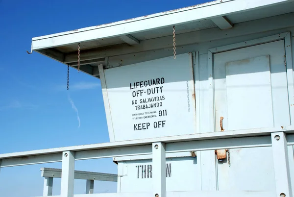 Cabaña Salvavidas Tripulada Baywatch Playa Vacía Los Ángeles California — Foto de Stock