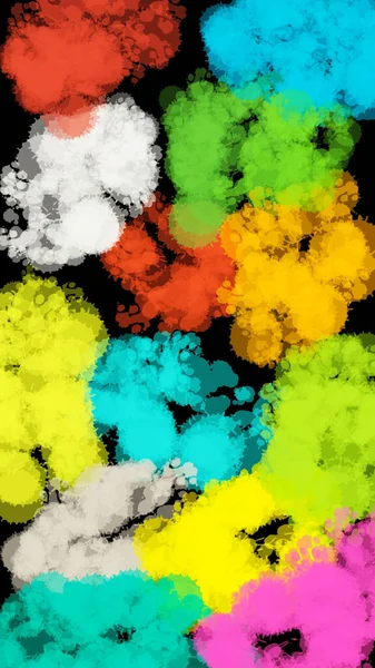 Texture Colorful Paint Splashes Black Background — Stock Photo, Image