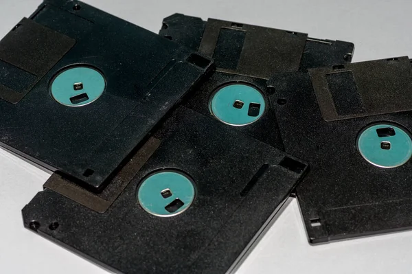 Closeup Shot Floppy Disks Clear Surface — Stock Photo, Image