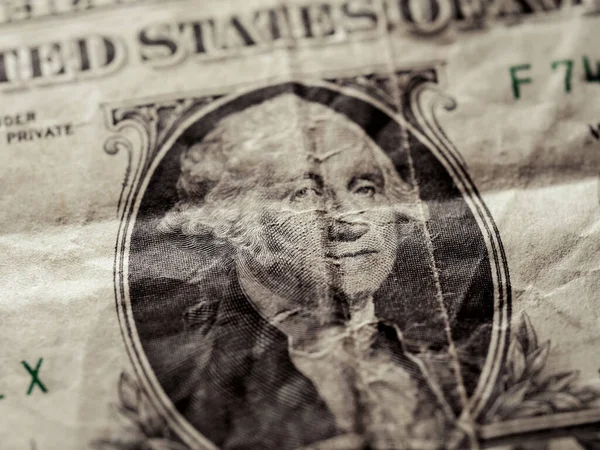 Closeup Shot Sign One Dollar Bill — Stock Photo, Image