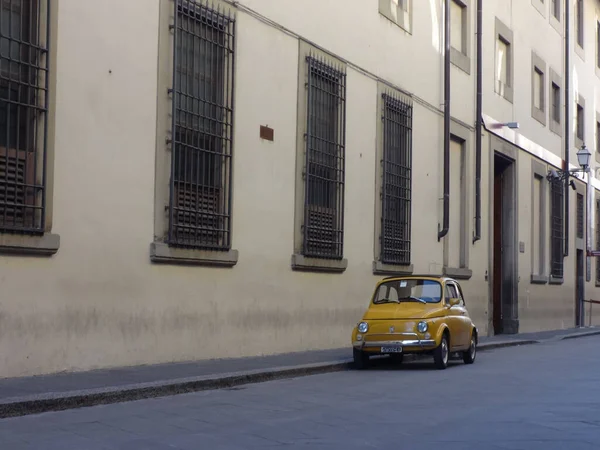 Rome Italy Apr 2014 Single Small Car Parked Empty Streets — Stock Photo, Image