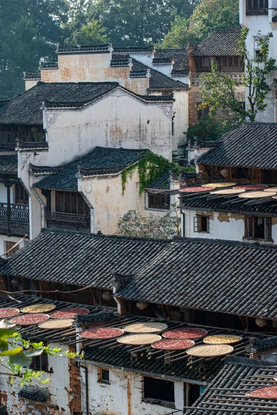 Wuyuan China Januar 2021 Eine Vertikale Aufnahme Von Häusern Mit — Stockfoto