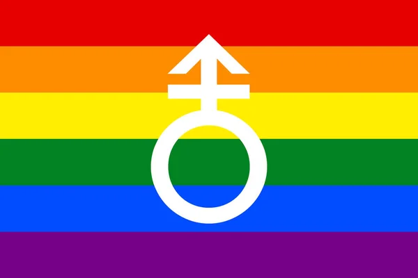 Ілюстрація Веселкового Прапора Лгбт Гендерною Іконою — стокове фото