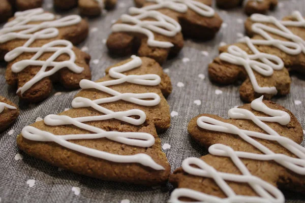 Een Close Shot Van Kerstboom Peperkoek Koekjes — Stockfoto