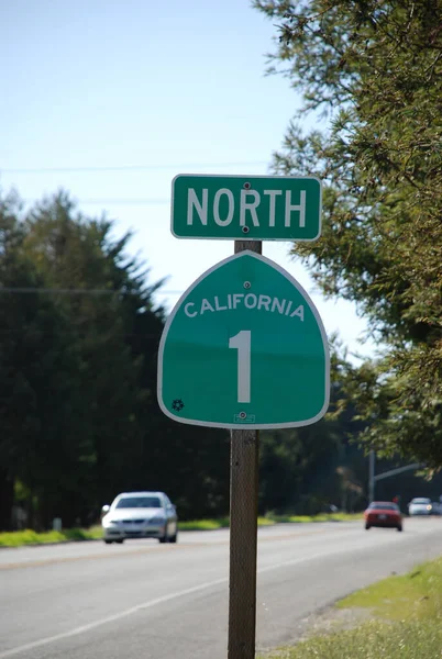 Beroemde Groene Straat Teken Van California Highway Richting Noorden — Stockfoto