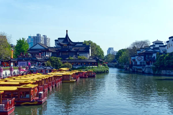 Nanji China Apr 2021 Qinhuai Rivier Een Zijrivier Van Rechteroever — Stockfoto