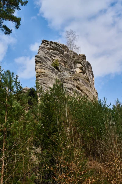 Jicin附近Prachovske斯卡林的砂岩岩层 徒步旅行者和登山者的天堂 — 图库照片