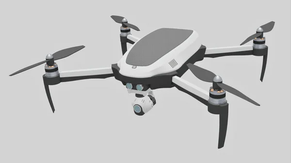 Ένα Drone Quadcopter Απομονωμένο Γκρι Φόντο — Φωτογραφία Αρχείου