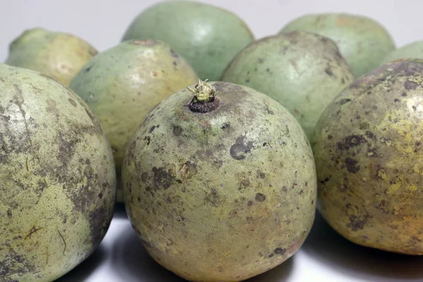 Algunas Manzanas Maduros Cosechadas Color Verde — Foto de Stock