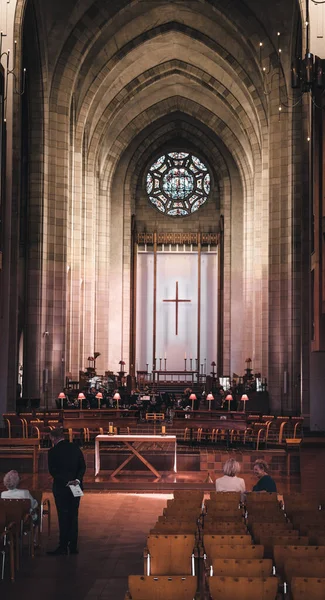 Zdjęcie Pionowe Starożytnej Katedry Trójcy Świętej Auckland Nowa Zelandia — Zdjęcie stockowe
