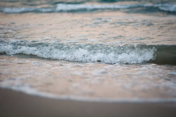 Beau Cliché Vagues Mousse Lavant Rivage — Photo