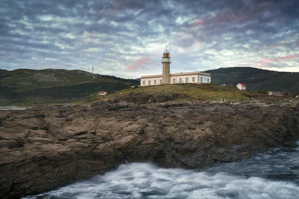 Faro Larino Galicia España Bajo Hermoso Cielo — Foto de Stock