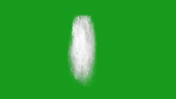 Witte Pluizige Wolk Groene Achtergrond — Stockvideo