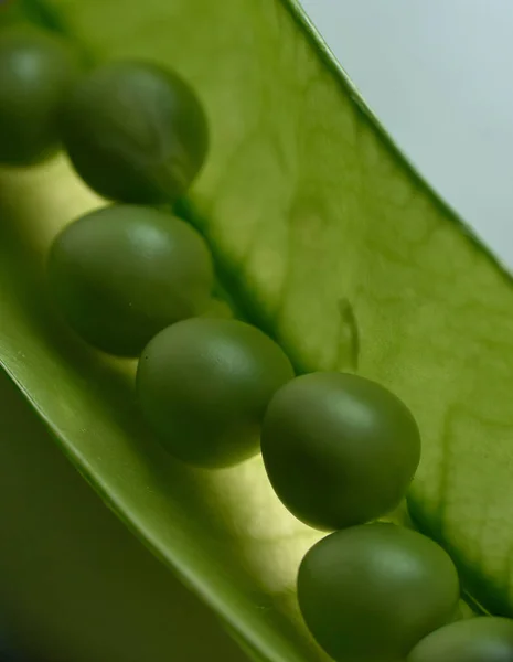 エンドウ豆のポッドのエンドウ豆の塊 — ストック写真