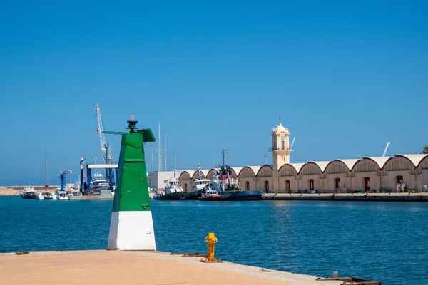 View Port Gandia Sheds Warehouses Fish Market — стоковое фото