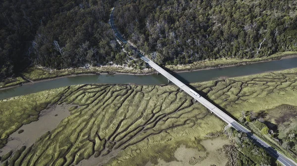 Eine Luftaufnahme Der Tasmanischen Landschaft Australien — Stockfoto