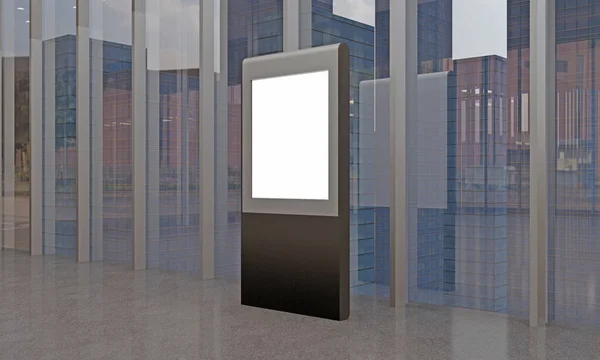 Moderní Prázdný Totem Kiosek Digitální Signage Rendering — Stock fotografie