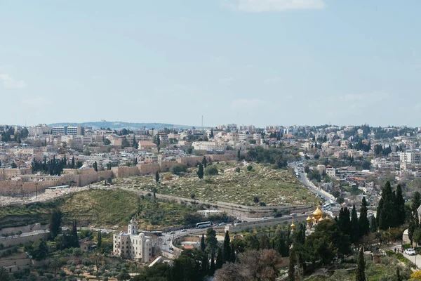 Krásný Výhled Olivovou Horu Jeruzalém Izrael — Stock fotografie