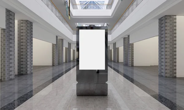 Ein Modernes Leeres Totem Kiosk Digitale Beschilderung Rendering — Stockfoto