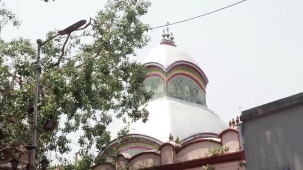 Lijn Van Mensen Gaan Naar Kalighat Kali Tempel Voor Viering — Stockvideo