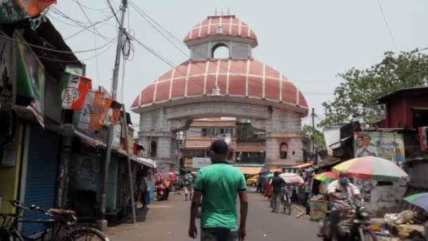 Menschenschlange Vor Dem Kali Tempel Kalighat Zum Fest Ganga Sagar — Stockvideo