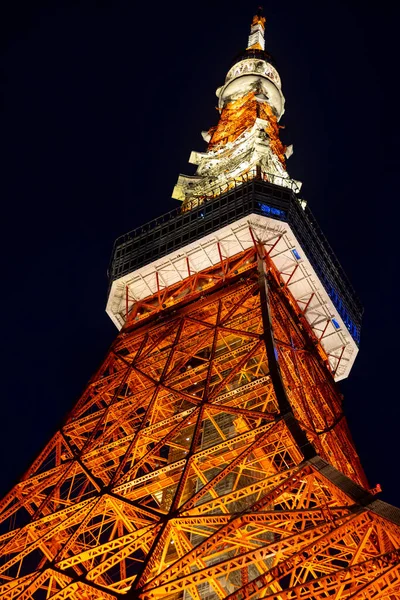 Tokyo Japan Jul 2020 Κοιτάζοντας Τον Φωτισμένο Πύργο Του Τόκιο — Φωτογραφία Αρχείου